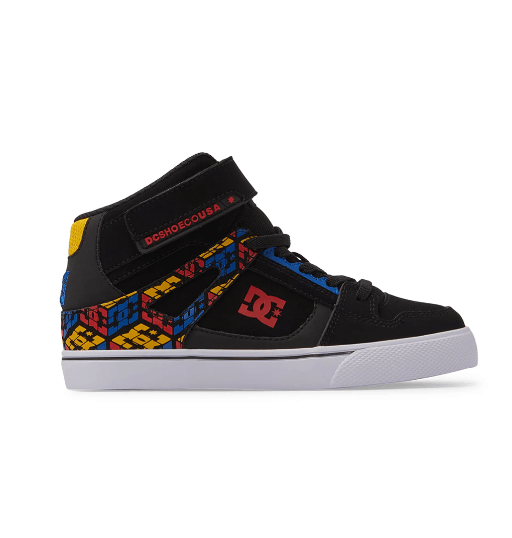 Dc Shoes Kids' Pure High Elastic Lace High-Top Shoes Black/Red Print (bep)