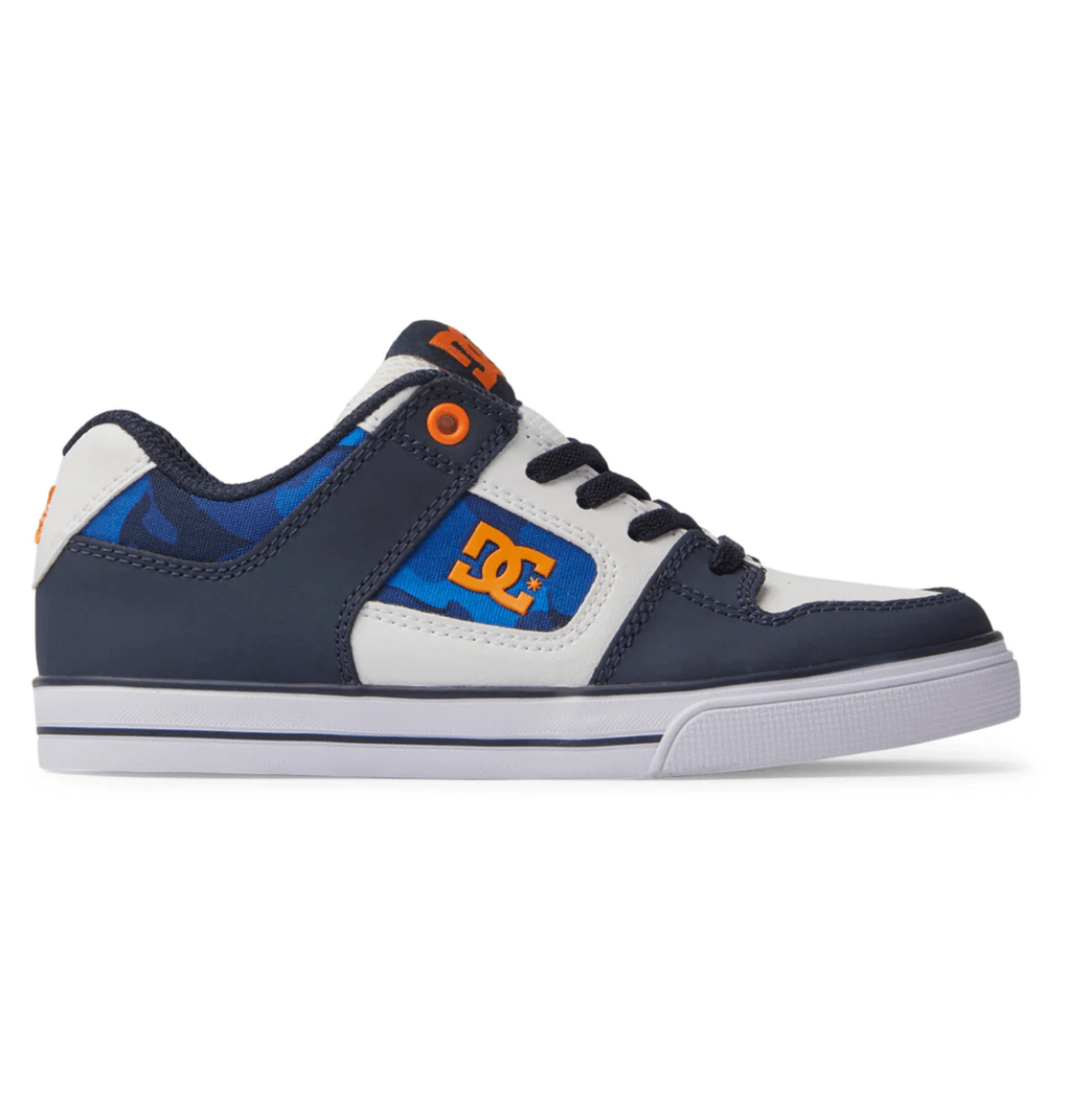 Zapatos De Cordones Elásticos DC Shoes Kids Pure, Azul Sombrío/naranja (SBO)