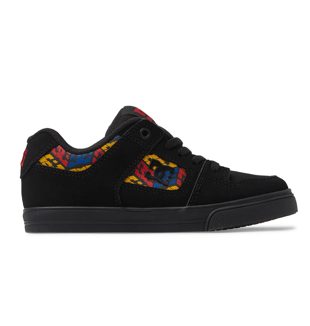 DC Shoes Pure Elastic Lace Para Niños, Negro/estampado (BKN)