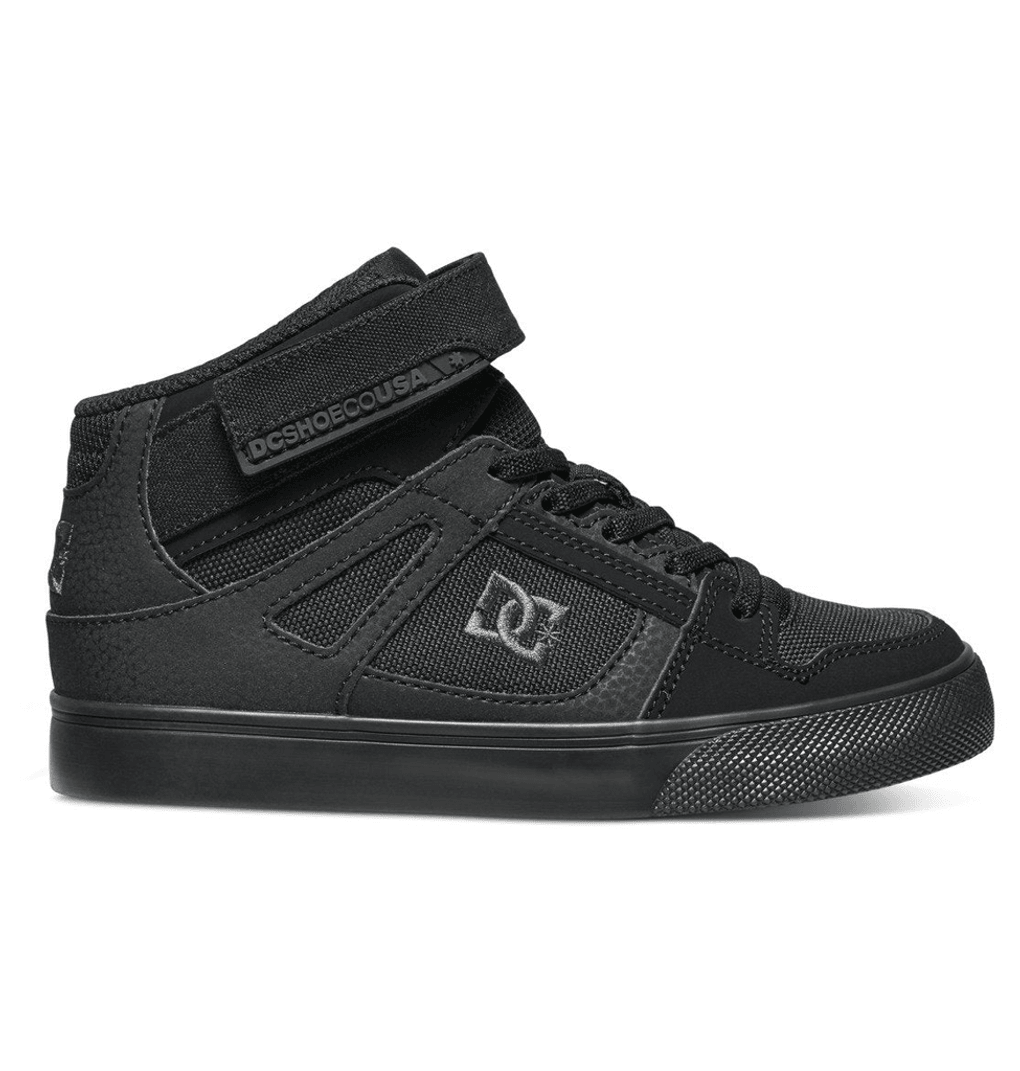 Dc Shoes Kids' Pure High Elastic Lace Zapatillas De Caña Alta Negro/negro/negro (3bk)