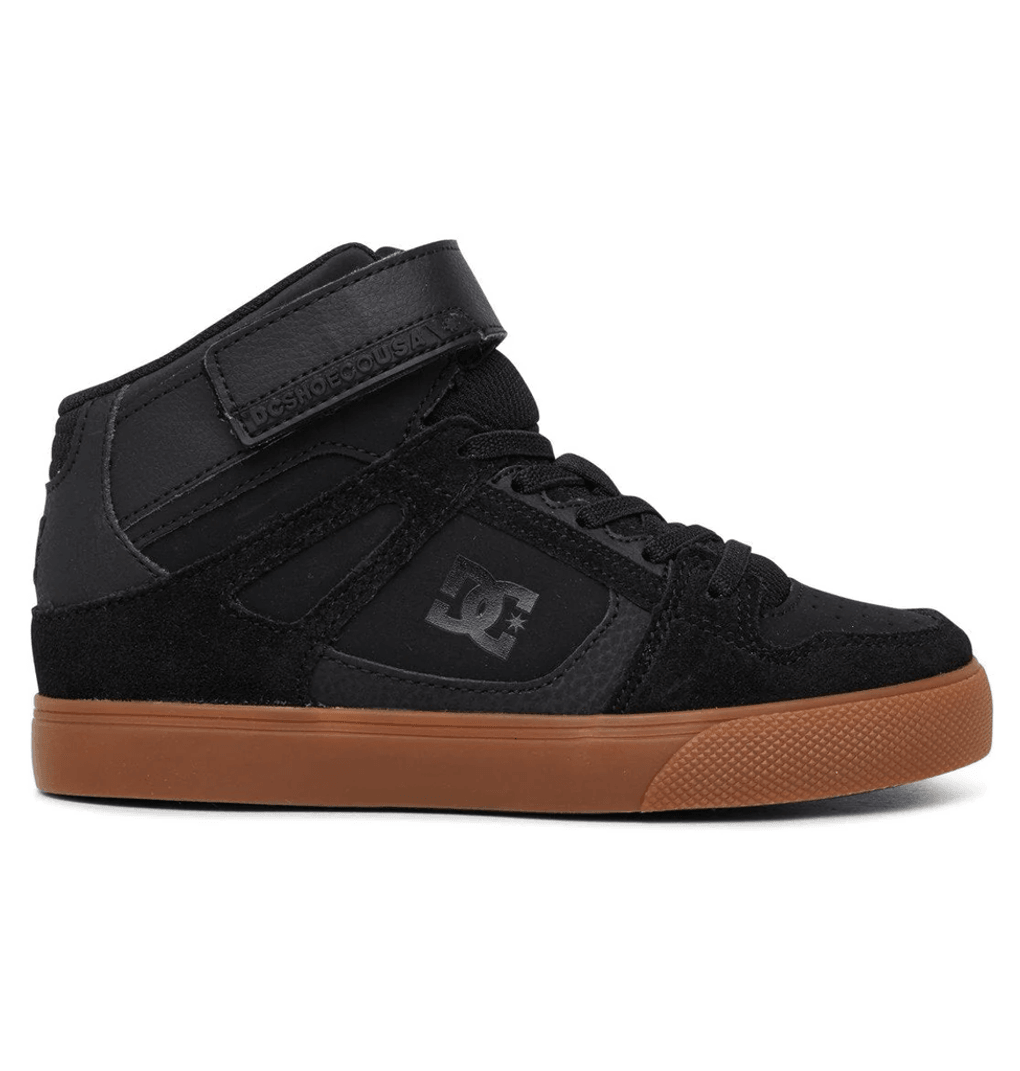 Zapatillas Altas Con Cordones Elásticos Dc Shoes Kids' Pure High Black/gum (bgm)