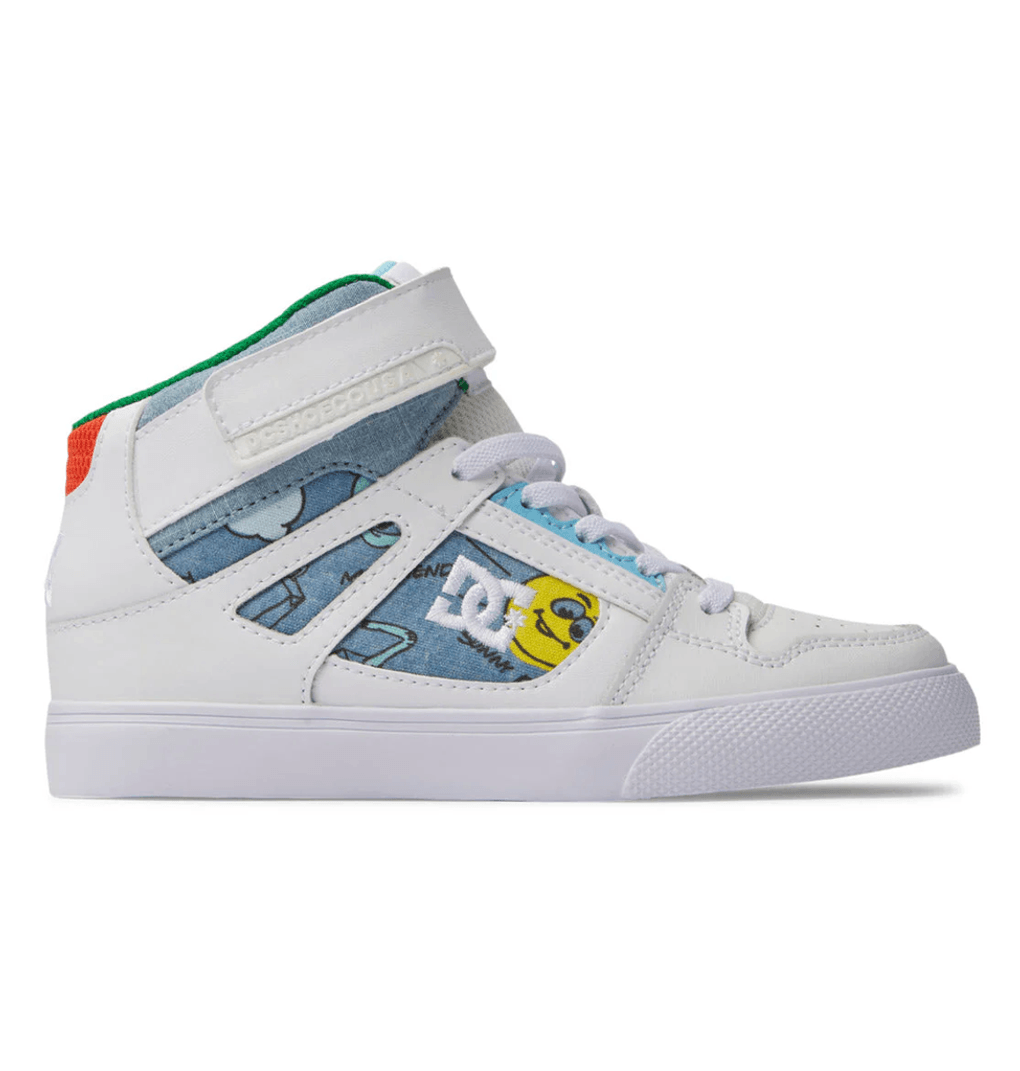 DC Shoes Pure High Elastic Lace, Zapatos De Caña Alta Para Niños, Gris Jaspeado Denim Oscuro (HDD)