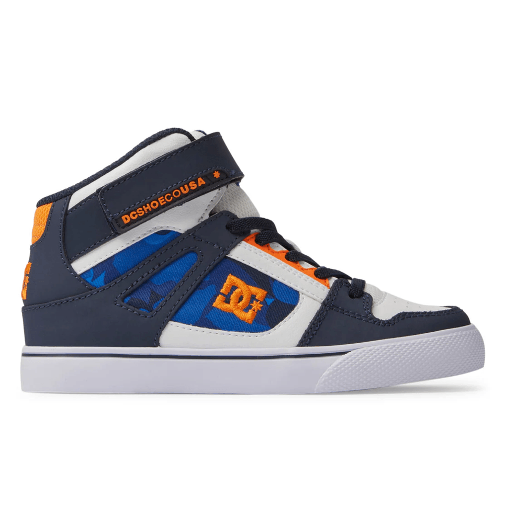 DC Shoes Детски чисто високи обувки с еластични връзки, високи - светло синьо/оранжево (SBO)