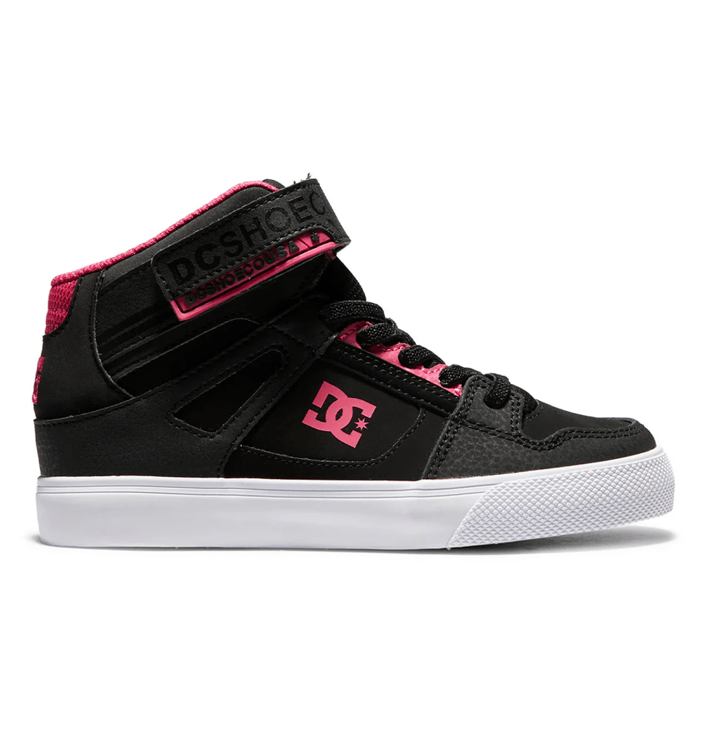 DC Shoes Pure High Elastic Lace Zapatillas Altas Para Niños Negro/rosa/negro (KPK)