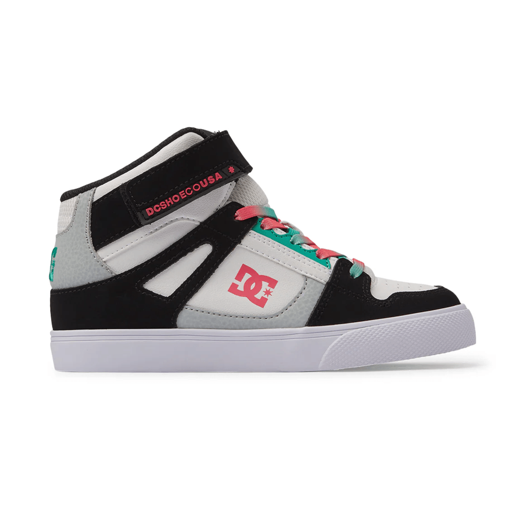 Zapatillas Altas Con Cordones Elásticos Dc Shoes Kids' Pure High-top, Negro/azul/rosa (xkbm)