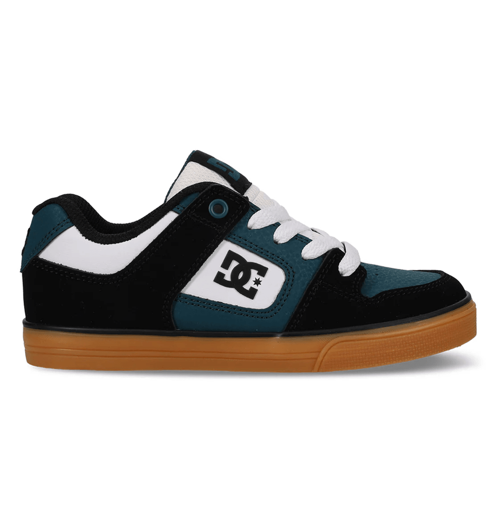Dc Shoes Pure Para Niños, Negro/blanco/verde Oscuro Negro/wht/dkgrn