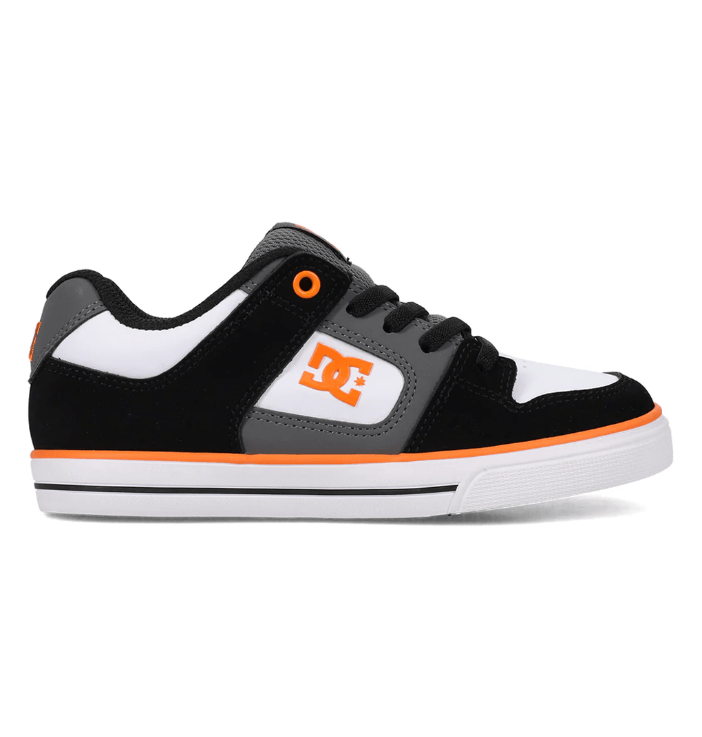 DC Shoes Pure Elastic Para Niños, BLK/WHT/GRY/ORG Negro/WHT/GRY/ORG