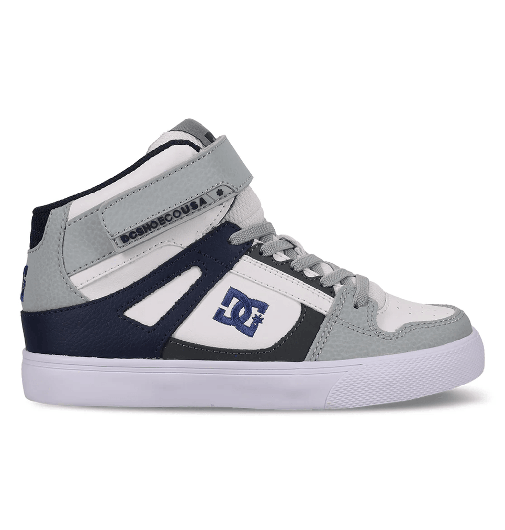 DC Shoes Pure Hi Top EV Para Niños, Gris/azul/blanco Gris/azul/blanco
