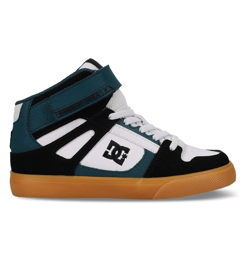 DC Shoes детски кецове Pure Hi Top EV, черни/зелени/гумени черни/зелени/гумени