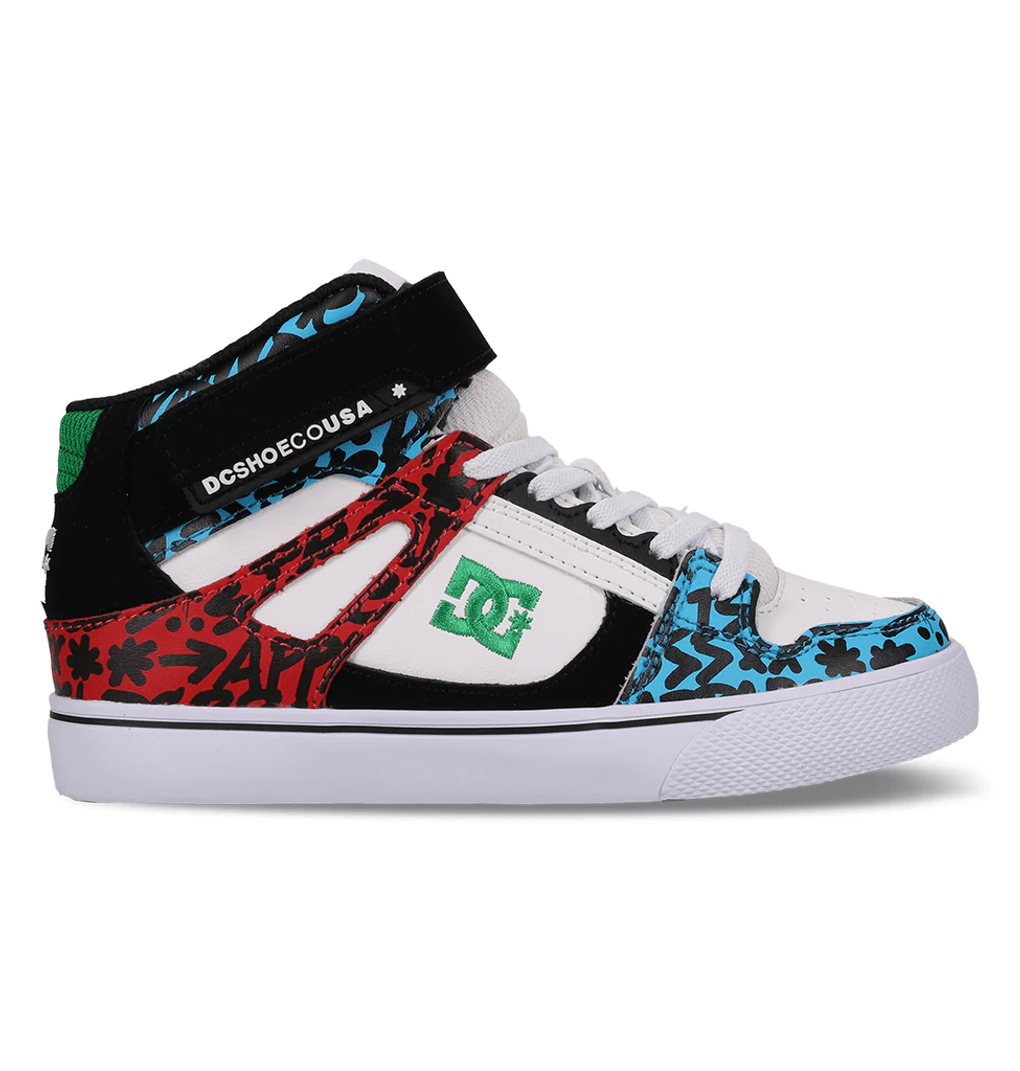 DC Shoes Pure Hi Top EV Para Niños, Azul/rojo/blanco Azul/rojo/blanco