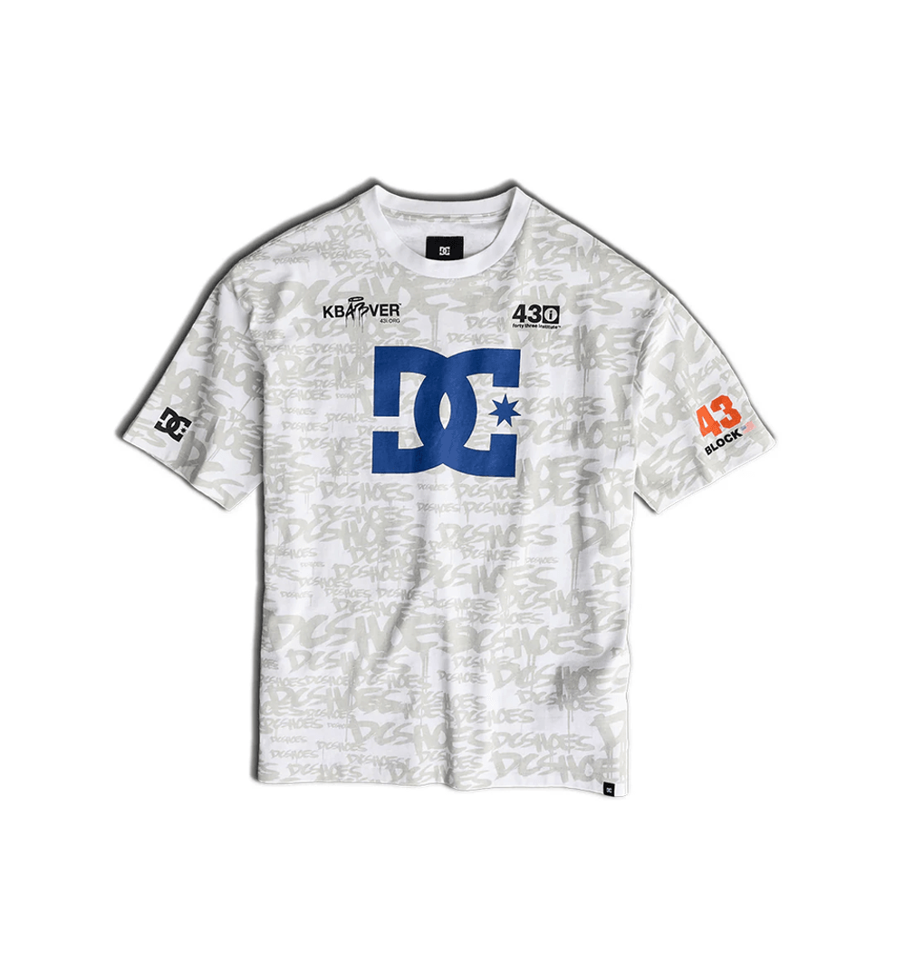 Camiseta Dc Shoes Block43 Hss Para Hombre, Blanco Brillante