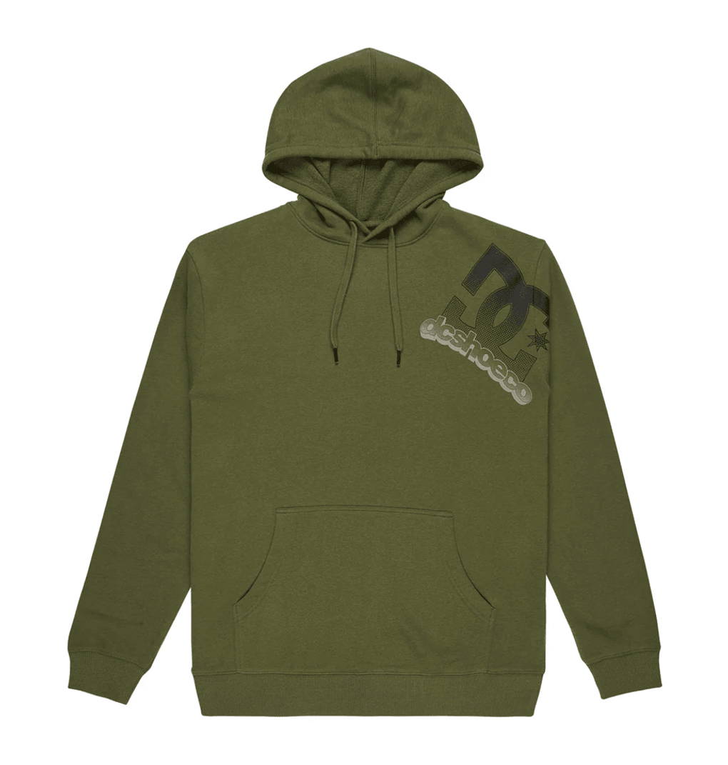 Sudadera Con Capucha Para Hombre DC Shoes, Modelo Solid Lefty, Color Verde Bronce