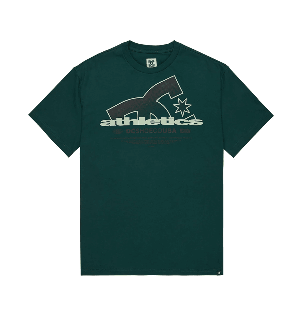 Camiseta De Manga Corta Para Hombre DC Shoes Slathletic Heritage, Color Verde Pino Ponderosa