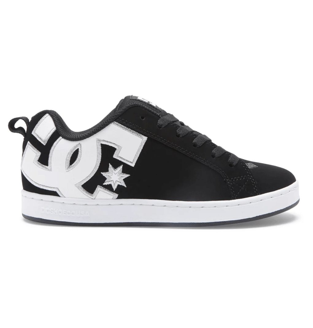Zapatillas Court Graffik Para Mujer De DC Shoes Negro/blanco Esténcil (BWS)