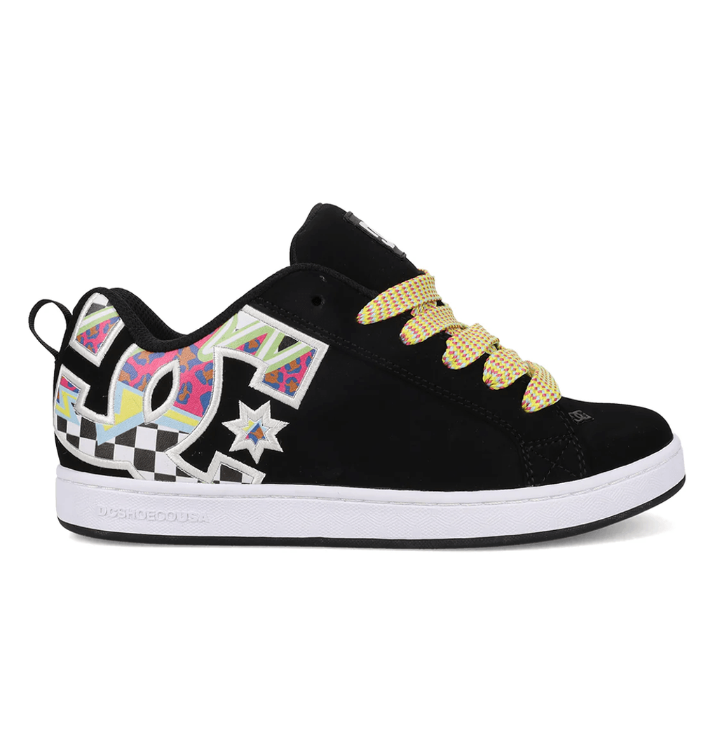 Zapatillas Dc Shoes Court Graffik Para Mujer, Negro/multicolor Negro Con Multicolor